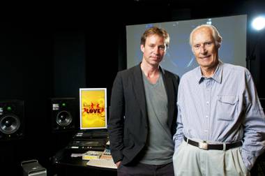Giles Martin and his father, Sir George Martin, in the listening room at The Love Theater at the Mirage on Tuesday, June 7, 2011. They were in town to celebrate the fifth anniversary of Cirque du Soleil’s “Love” at the Mirage on June 8.
